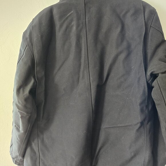 Carhartt Jacket Black Hood Canvas Quilt Lined - Picture 6 of 6